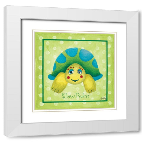 Turtle White Modern Wood Framed Art Print with Double Matting by Medley, Elizabeth