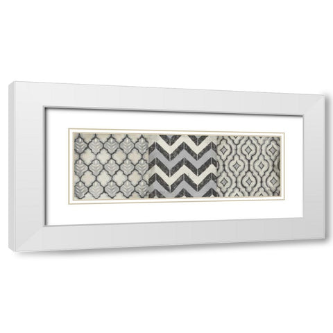 Black and White Modele Panel II White Modern Wood Framed Art Print with Double Matting by Medley, Elizabeth