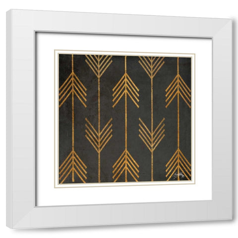 Gold Arrow Modele I White Modern Wood Framed Art Print with Double Matting by Medley, Elizabeth