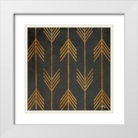 Gold Arrow Modele I White Modern Wood Framed Art Print with Double Matting by Medley, Elizabeth