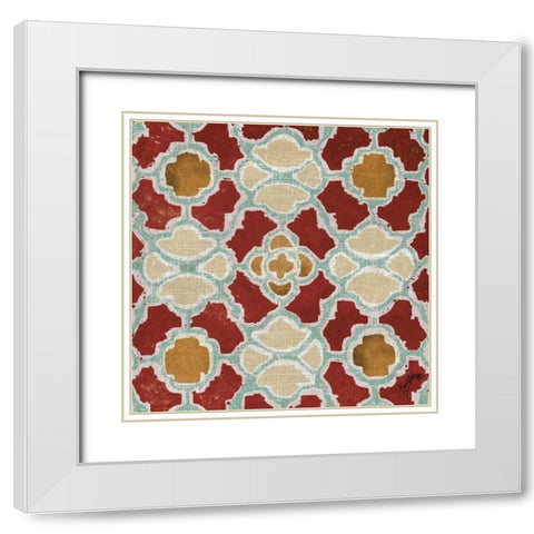 Moroccan Modele I White Modern Wood Framed Art Print with Double Matting by Medley, Elizabeth