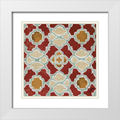 Moroccan Modele I White Modern Wood Framed Art Print with Double Matting by Medley, Elizabeth