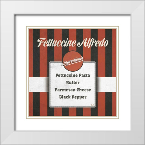 Italian Recipe I White Modern Wood Framed Art Print with Double Matting by Metz, Andi