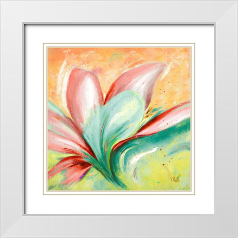 Tropical Splendor II White Modern Wood Framed Art Print with Double Matting by Pinto, Patricia