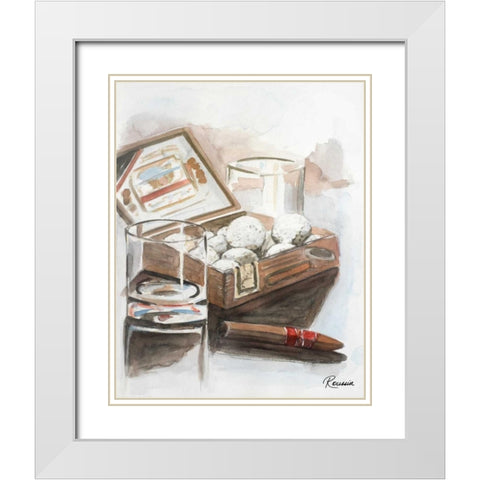 Box of Golf Balls White Modern Wood Framed Art Print with Double Matting by French-Roussia, Heather A.