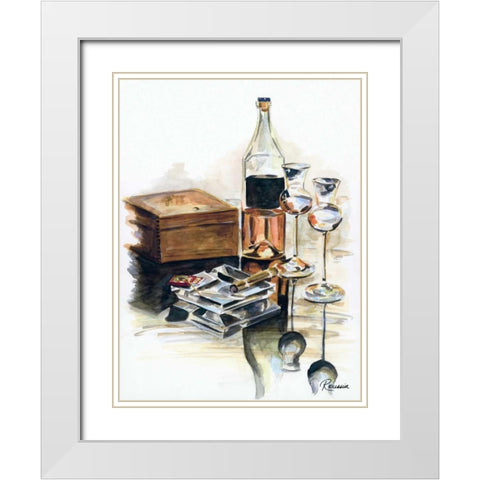 A Good Night White Modern Wood Framed Art Print with Double Matting by French-Roussia, Heather