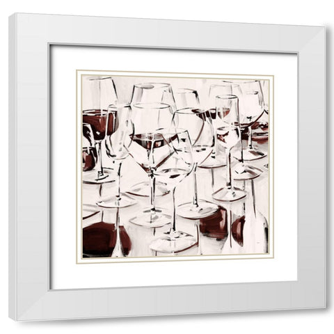 Glasses Half Full II White Modern Wood Framed Art Print with Double Matting by French-Roussia, Heather A.