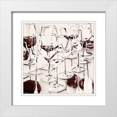 Glasses Half Full II White Modern Wood Framed Art Print with Double Matting by French-Roussia, Heather A.