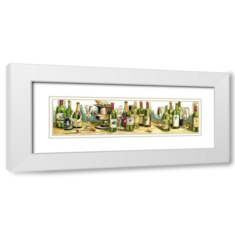 Wine and Champagne Panel White Modern Wood Framed Art Print with Double Matting by French-Roussia, Heather A.