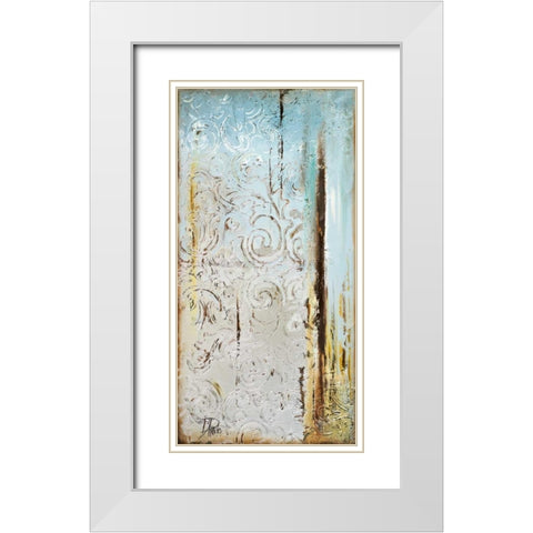 Blue Silver I White Modern Wood Framed Art Print with Double Matting by Pinto, Patricia
