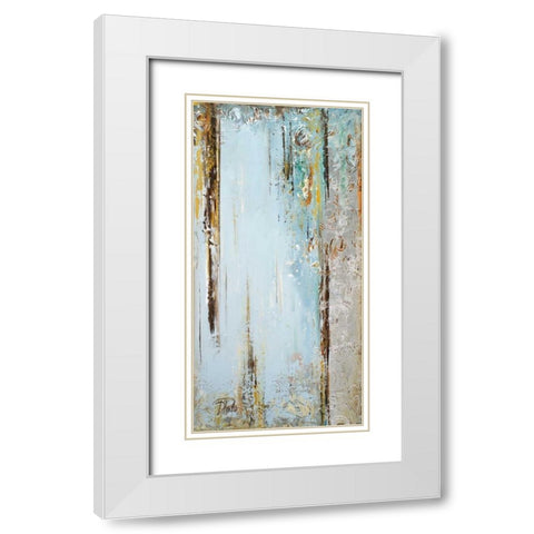 Blue Silver II White Modern Wood Framed Art Print with Double Matting by Pinto, Patricia