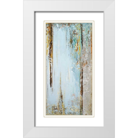Blue Silver II White Modern Wood Framed Art Print with Double Matting by Pinto, Patricia