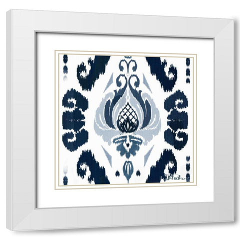 Flourish Square I White Modern Wood Framed Art Print with Double Matting by Pinto, Patricia