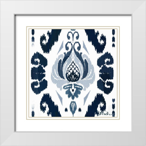 Flourish Square I White Modern Wood Framed Art Print with Double Matting by Pinto, Patricia