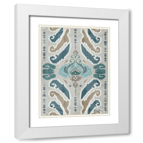 A Touch of Flourish with Border I White Modern Wood Framed Art Print with Double Matting by Pinto, Patricia