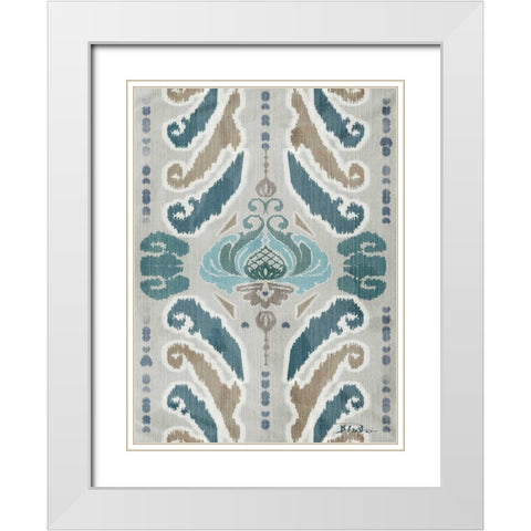 A Touch of Flourish with Border I White Modern Wood Framed Art Print with Double Matting by Pinto, Patricia