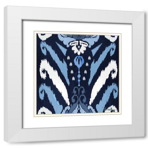 Flourish Square with Border I White Modern Wood Framed Art Print with Double Matting by Pinto, Patricia