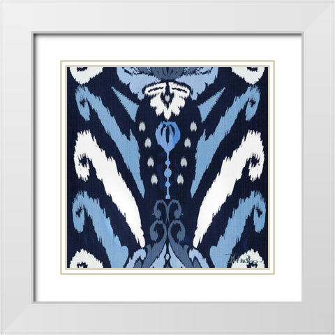 Flourish Square with Border I White Modern Wood Framed Art Print with Double Matting by Pinto, Patricia