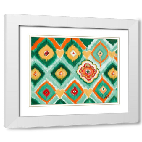Tropical Ikat I White Modern Wood Framed Art Print with Double Matting by Pinto, Patricia