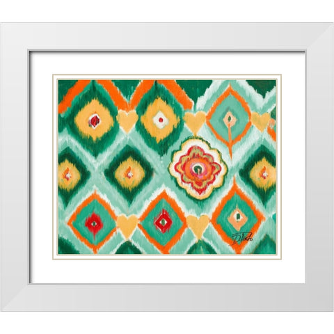 Tropical Ikat I White Modern Wood Framed Art Print with Double Matting by Pinto, Patricia