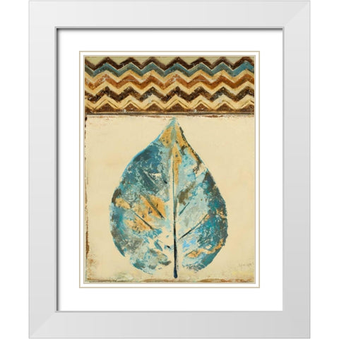 Chevron Leaf II White Modern Wood Framed Art Print with Double Matting by Pinto, Patricia