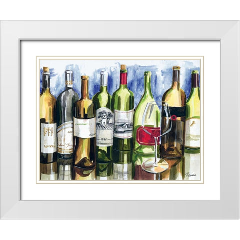 Bottles Reflect I White Modern Wood Framed Art Print with Double Matting by French-Roussia, Heather