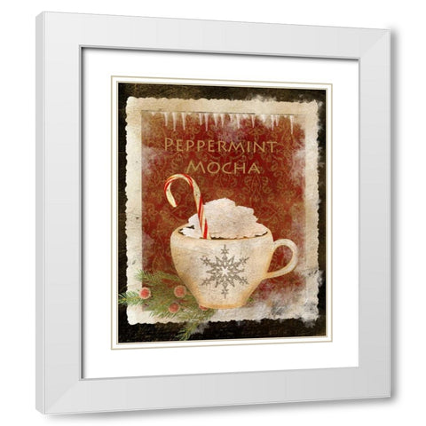 Peppermint Mocha White Modern Wood Framed Art Print with Double Matting by Albert, Beth