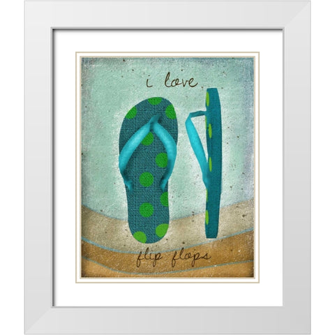 I Love Flip-flops White Modern Wood Framed Art Print with Double Matting by Albert, Beth