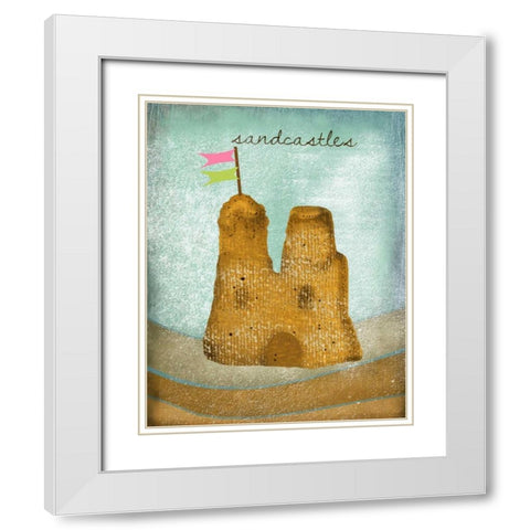 Sandcastles White Modern Wood Framed Art Print with Double Matting by Albert, Beth
