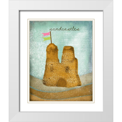 Sandcastles White Modern Wood Framed Art Print with Double Matting by Albert, Beth