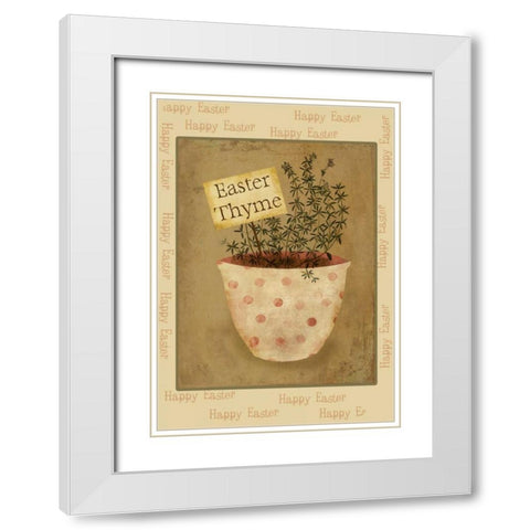 Easter Thyme White Modern Wood Framed Art Print with Double Matting by Albert, Beth
