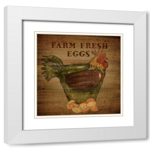 Farm Fresh Eggs White Modern Wood Framed Art Print with Double Matting by Albert, Beth