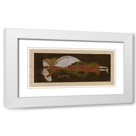 Angel Love White Modern Wood Framed Art Print with Double Matting by Albert, Beth