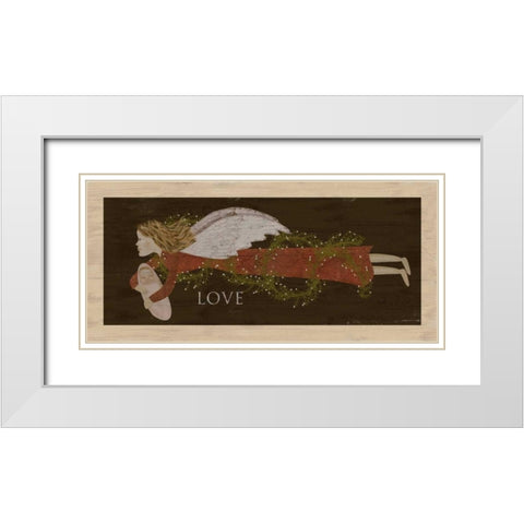 Angel Love White Modern Wood Framed Art Print with Double Matting by Albert, Beth