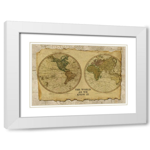 Antique Map I White Modern Wood Framed Art Print with Double Matting by Albert, Beth