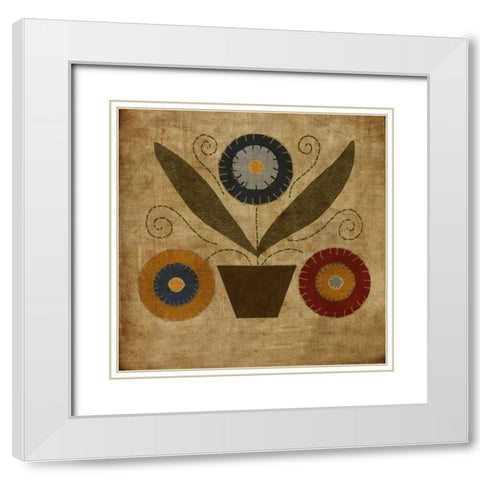 American Penny Rug II White Modern Wood Framed Art Print with Double Matting by Albert, Beth