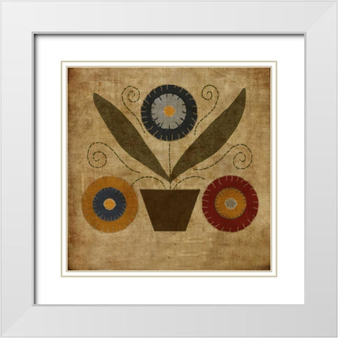 American Penny Rug II White Modern Wood Framed Art Print with Double Matting by Albert, Beth