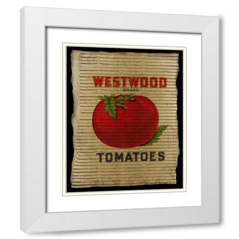 Vintage Tomatoes White Modern Wood Framed Art Print with Double Matting by Albert, Beth