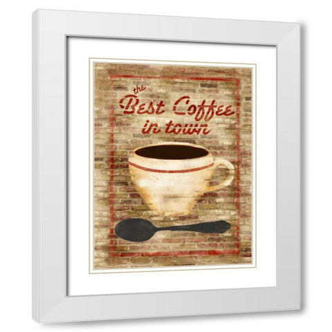 Best Coffee in Town White Modern Wood Framed Art Print with Double Matting by Albert, Beth