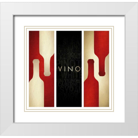 Vino III White Modern Wood Framed Art Print with Double Matting by Drotz, Dallas