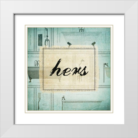 Bath Hers White Modern Wood Framed Art Print with Double Matting by Drotz, Dallas