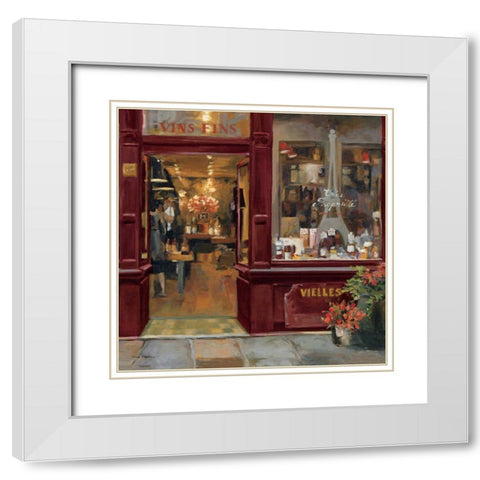 Parisian Shoppe II White Modern Wood Framed Art Print with Double Matting by Hageman, Marilyn