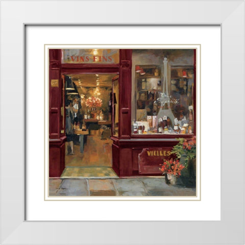 Parisian Shoppe II White Modern Wood Framed Art Print with Double Matting by Hageman, Marilyn