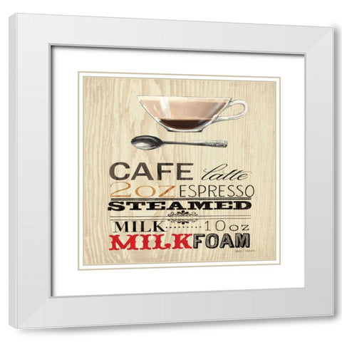 Cafe Latte White Modern Wood Framed Art Print with Double Matting by Fabiano, Marco
