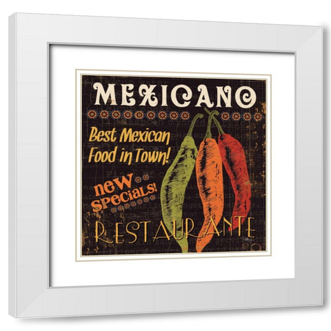 Tex Mex I White Modern Wood Framed Art Print with Double Matting by Pela Studio
