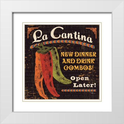 Tex Mex II White Modern Wood Framed Art Print with Double Matting by Pela Studio