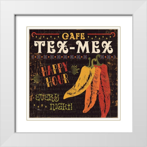 Tex Mex III White Modern Wood Framed Art Print with Double Matting by Pela Studio