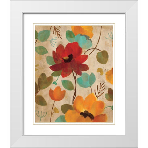 Vibrant Embroidery II White Modern Wood Framed Art Print with Double Matting by Vassileva, Silvia