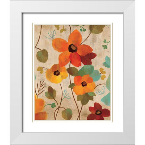 Vibrant Embroidery III White Modern Wood Framed Art Print with Double Matting by Vassileva, Silvia