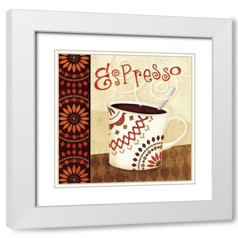 Cup of Joe I White Modern Wood Framed Art Print with Double Matting by Charron, Veronique
